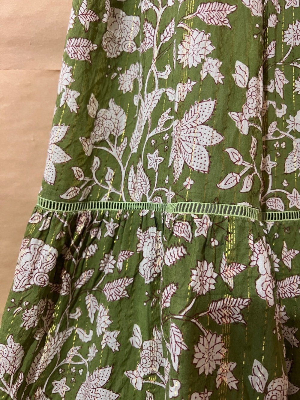 CLARA Olive Green Floral Maxi Skirt - Picture 12 of 15